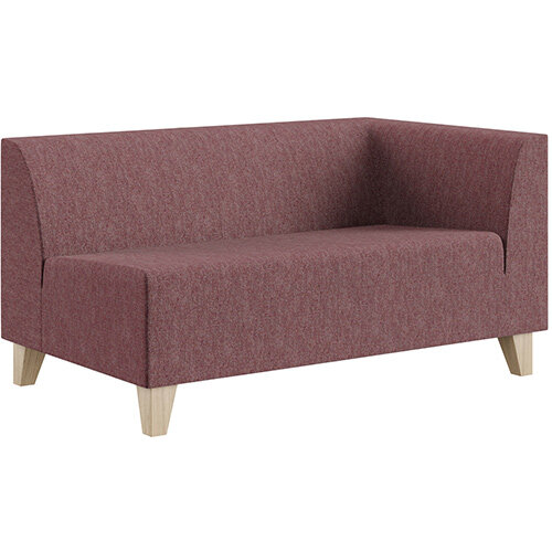 SIGMA MODULAR Soft Seating 2 Seater Left End Unit With Trapezoid Wooden Legs - RIVET Fabric SIGMA MODULAR Soft Seating 2 Seater Left End Unit With Trapezoid Wooden Legs - RIVET Fabric