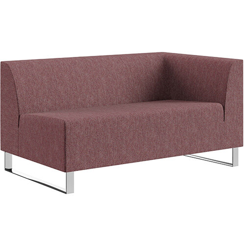 SIGMA MODULAR Soft Seating 2 Seater Left End Unit With Cantilever Chrome Legs - RIVET Fabric SIGMA MODULAR Soft Seating 2 Seater Left End Unit With Cantilever Chrome Legs - RIVET Fabric