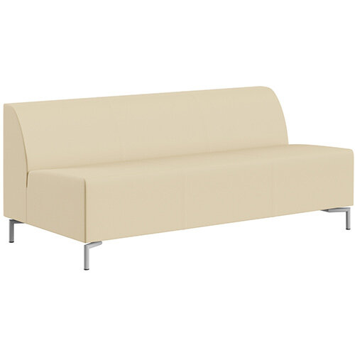 SIGMA MODULAR Soft Seating 3 Seater Unit With Standard Metal Legs - Genuine Leather Upholstery SIGMA MODULAR Soft Seating 3 Seater Unit With Standard Metal Legs - Genuine Leather Upholstery