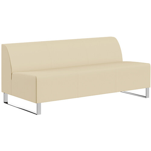 SIGMA MODULAR Soft Seating 3 Seater Unit With Cantilever Chrome Legs - Genuine Leather Upholstery SIGMA MODULAR Soft Seating 3 Seater Unit With Cantilever Chrome Legs - Genuine Leather Upholstery