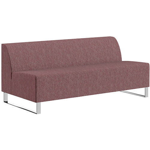 SIGMA MODULAR Soft Seating 3 Seater Unit With Cantilever Chrome Legs - RIVET Fabric SIGMA MODULAR Soft Seating 3 Seater Unit With Cantilever Chrome Legs - RIVET Fabric