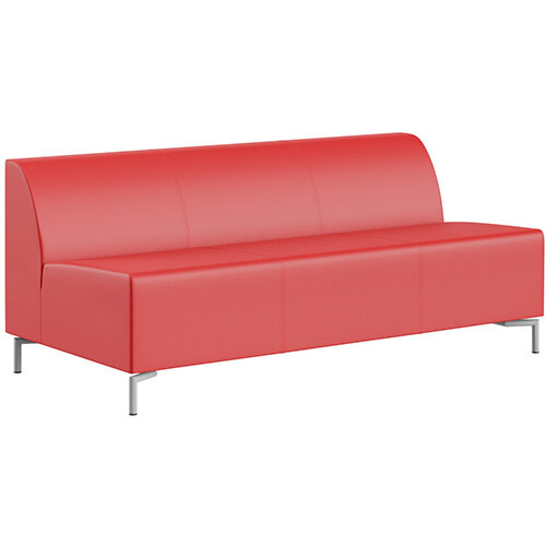 SIGMA MODULAR Soft Seating 3 Seater Unit With Standard Metal Legs - LOTUS Leather-Look Upholstery SIGMA MODULAR Soft Seating 3 Seater Unit With Standard Metal Legs - LOTUS Leather-Look Upholstery