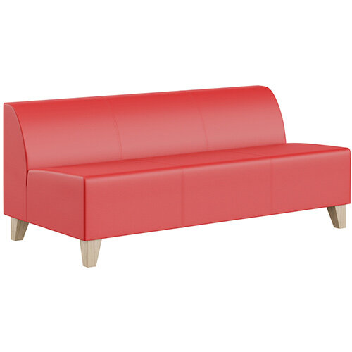SIGMA MODULAR Soft Seating 3 Seater Unit With Trapezoid Wooden Legs - LOTUS Leather-Look Upholstery SIGMA MODULAR Soft Seating 3 Seater Unit With Trapezoid Wooden Legs - LOTUS Leather-Look Upholstery
