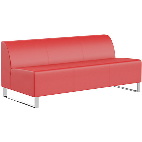 SIGMA MODULAR Soft Seating 3 Seater Unit With Cantilever Chrome Legs - LOTUS Leather-Look Upholstery SIGMA MODULAR Soft Seating 3 Seater Unit With Cantilever Chrome Legs - LOTUS Leather-Look Upholstery