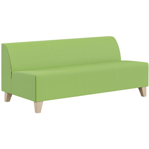 SIGMA MODULAR Soft Seating 3 Seater Unit With Trapezoid Wooden Legs - VALENCIA Leather-Look Upholstery SIGMA MODULAR Soft Seating 3 Seater Unit With Trapezoid Wooden Legs - VALENCIA Leather-Look Upholstery