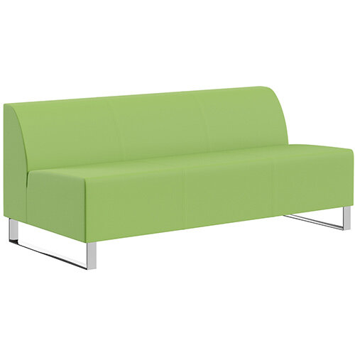 SIGMA MODULAR Soft Seating 3 Seater Unit With Cantilever Chrome Legs - VALENCIA Leather-Look Upholstery SIGMA MODULAR Soft Seating 3 Seater Unit With Cantilever Chrome Legs - VALENCIA Leather-Look Upholstery