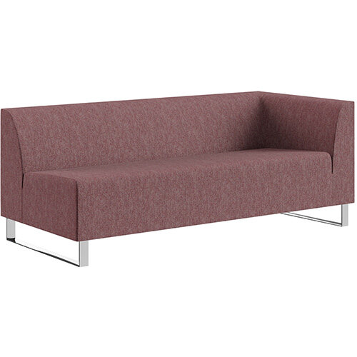 SIGMA MODULAR Soft Seating 3 Seater Left End Unit With Cantilever Chrome Legs - RIVET Fabric SIGMA MODULAR Soft Seating 3 Seater Left End Unit With Cantilever Chrome Legs - RIVET Fabric
