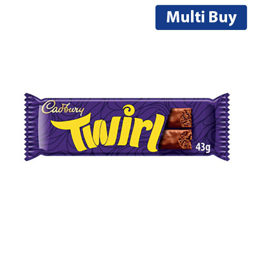 Cadbury Twirl 43g Chocolate Bars - 611498 Pack of 48 -  Creamy and Delicious