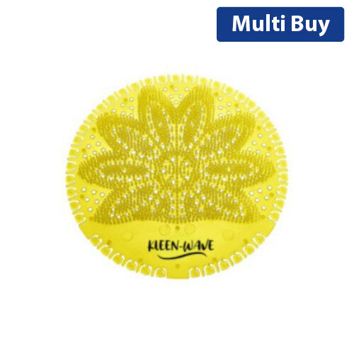 KleenWave Pack of 20 Urinal Screens Lemon Yellow