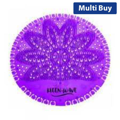 KleenWave Pack of 10 Urinal Screens Cherry Purple