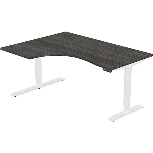 LEAP Electric Height Adjustable Radial Left Hand Sit Stand Desk Plain Top W1600xD1200/800xH620-1270mm Carbon Walnut Top White Frame. Prevents &Reduces Muscle &Back Problems, Heart Risks &Increases Brain Activity. LEAP Electric Height Adjustable Radial Left Hand Sit Stand Desk Plain Top W1600xD1200/800xH620-1270mm Carbon Walnut Top White Frame. Prevents &Reduces Muscle &Back Problems, Heart Risks &Increases Brain Activity.