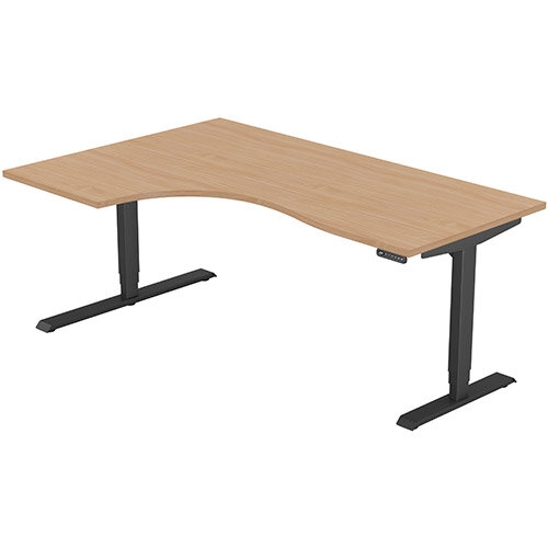LEAP Electric Height Adjustable Radial Left Hand Sit Stand Desk Plain Top W1800xD1200/800xH620-1270mm Beech Top Black Frame. Prevents &Reduces Muscle &Back Problems, Heart Risks &Increases Brain Activity. LEAP Electric Height Adjustable Radial Left Hand Sit Stand Desk Plain Top W1800xD1200/800xH620-1270mm Beech Top Black Frame. Prevents &Reduces Muscle &Back Problems, Heart Risks &Increases Brain Activity.