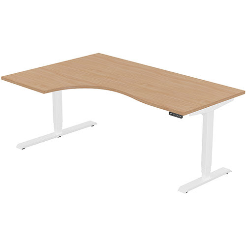 LEAP Electric Height Adjustable Radial Left Hand Sit Stand Desk Plain Top W1800xD1200/800xH620-1270mm Beech Top White Frame. Prevents &Reduces Muscle &Back Problems, Heart Risks &Increases Brain Activity. LEAP Electric Height Adjustable Radial Left Hand Sit Stand Desk Plain Top W1800xD1200/800xH620-1270mm Beech Top White Frame. Prevents &Reduces Muscle &Back Problems, Heart Risks &Increases Brain Activity.