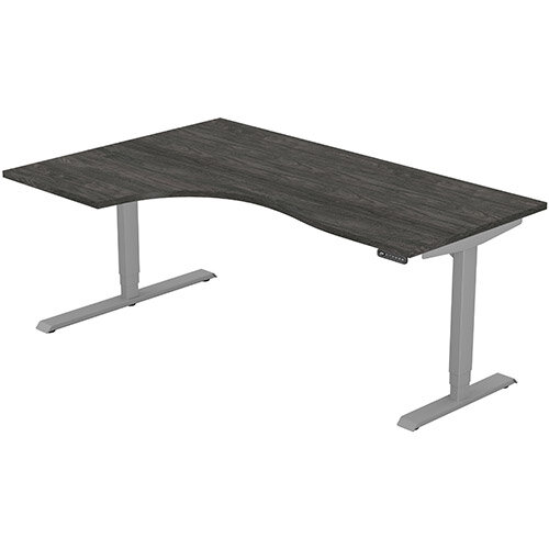 LEAP Electric Height Adjustable Radial Left Hand Sit Stand Desk Plain Top W1800xD1200/800xH620-1270mm Carbon Walnut Top Silver Frame. Prevents &Reduces Muscle &Back Problems, Heart Risks &Increases Brain Activity. LEAP Electric Height Adjustable Radial Left Hand Sit Stand Desk Plain Top W1800xD1200/800xH620-1270mm Carbon Walnut Top Silver Frame. Prevents &Reduces Muscle &Back Problems, Heart Risks &Increases Brain Activity.