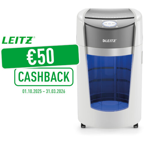 Leitz IQ OptiMax Office Micro Cut Paper Shredder Security P5 35L - White
