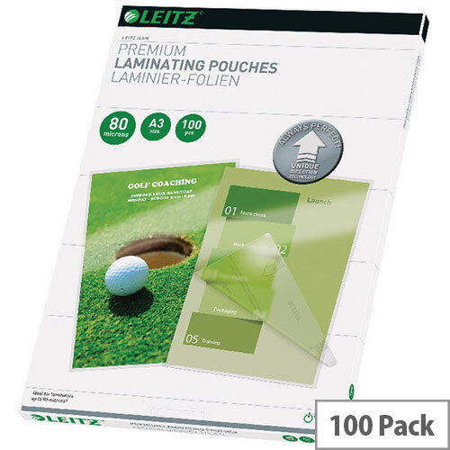 Leitz iLAM Premium Laminating Pouches UDT A3 160 Micron Pack of 100 74850000 Leitz iLAM Premium Laminating Pouches UDT A3 160 Micron Pack of 100 74850000