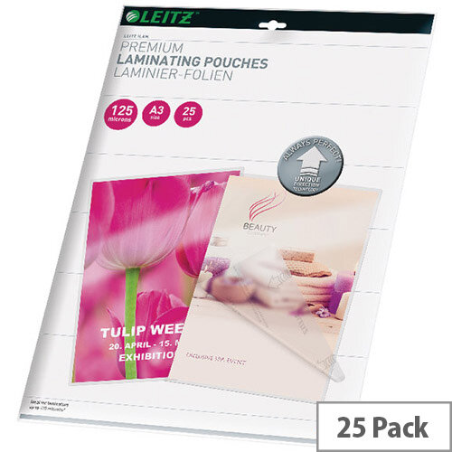 Leitz iLAM Premium Laminating Pouches UDT A3 250 Micron Pack of 25 74890000 Leitz iLAM Premium Laminating Pouches UDT A3 250 Micron Pack of 25 74890000