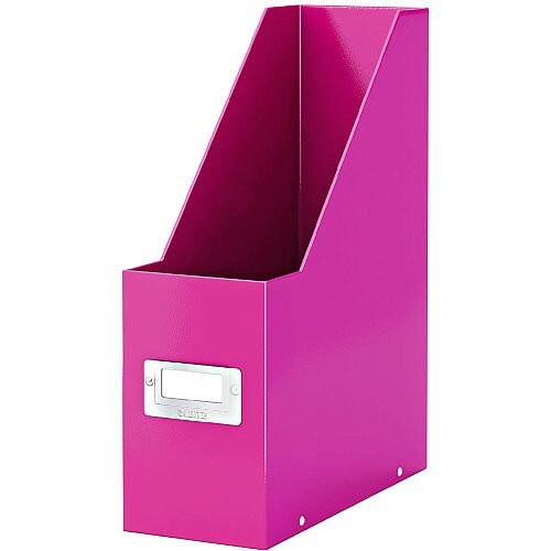 Leitz Click & Store Magazine File Pink (Dimensions: W103 x D253 x H330mm; 103mm spine whitch is laminiated for lasting use; Back and front label holder for easy indexing) 60470023