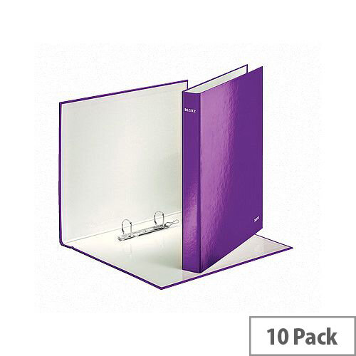 Leitz WOW A4 Plus 25mm 2 D-Ring Binder Purple Pack of 10 42410062