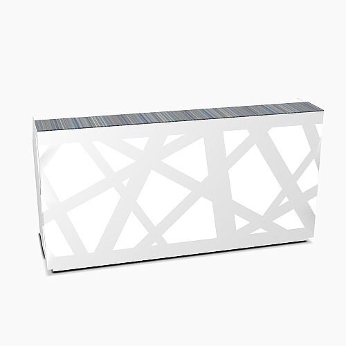Zig Zag Modern Design Illuminated Solid Surface Straight White Reception Desk W2200mmxD880mmxH1146mm Zig Zag Modern Design Illuminated Solid Surface Straight White Reception Desk W2200mmxD880mmxH1146mm