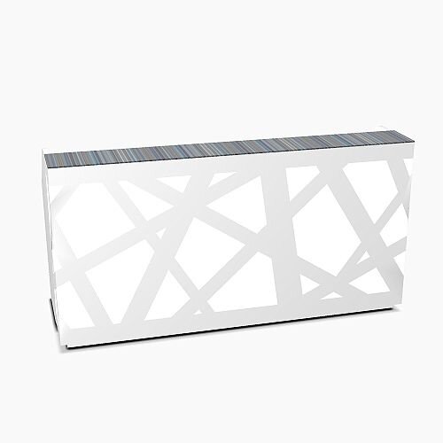 Zig Zag Modern Design Illuminated Solid Surface Straight White Reception Desk W2200mmxD880mmxH1146mm