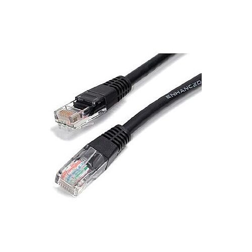 StarTech 3 ft Black Molded Cat5e UTP Patch Cable Cat 5e 3 ft 1 x RJ-45 Male 1 x RJ-45 Male Black M45PATCH3BK