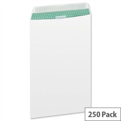 Basildon Bond C4 White 100gsm Envelopes Pocket Peel and Seal Recycled Pack 250 Ref M80120 Basildon Bond C4 White 100gsm Envelopes Pocket Peel and Seal Recycled Pack 250 Ref M80120