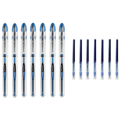 thumbnail: Uni-ball Vision Elite UB200 Rollerpen - 10x Blauw, Airplane Safe, 0,8mm Medium