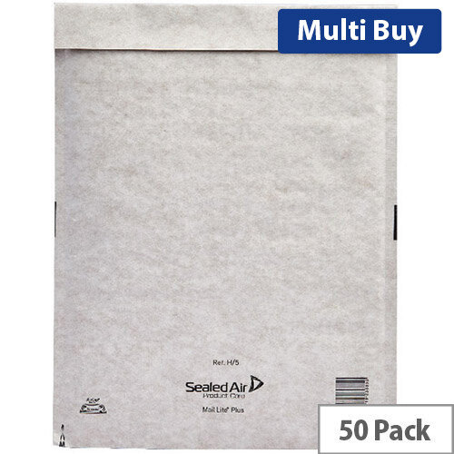 Mail Lite Plus - Bubble Lined Postal Bags - Oyster White - Pack of 50 - Size C/0 150x210mm