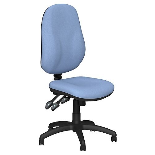 O.B Series Office Chair Fabric Seat Black Base Light Blue