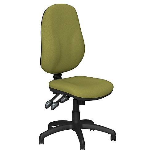 O.B Series Office Chair Fabric Seat Black Base Olive Green