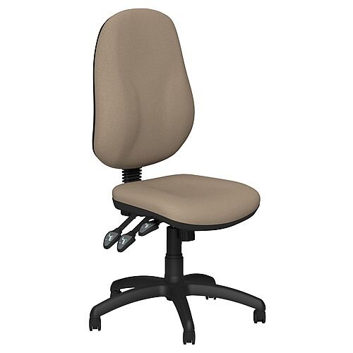 O.B Series Office Chair Fabric Seat Black Base Coffee Brown O.B Series Office Chair Fabric Seat Black Base Coffee Brown