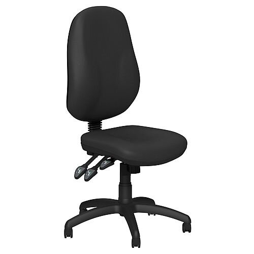 O.B Series Office Chair Leather Look Seat Black Base Black