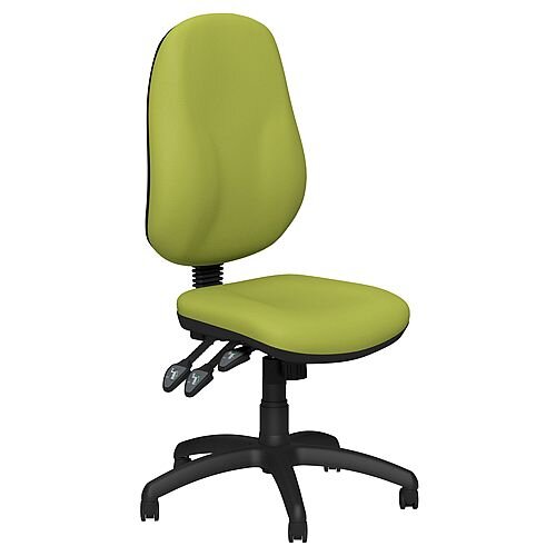 O.B Series Office Chair Leather Look Seat Black Base Green