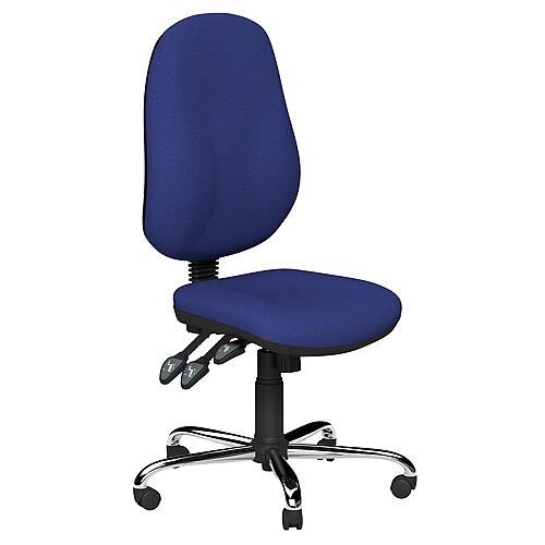 O.B Series Office Chair Fabric Seat Chrome Base Royal Blue O.B Series Office Chair Fabric Seat Chrome Base Royal Blue