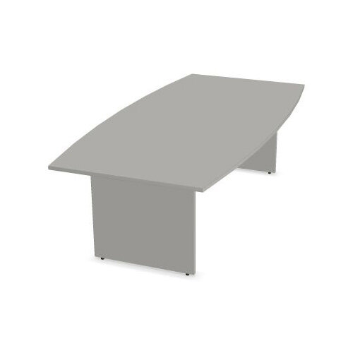 Narbutas Optima Meeting Table With Boat Shaped Top Seats 8 People 2400X1200X720mm In Pearl Grey Melamine