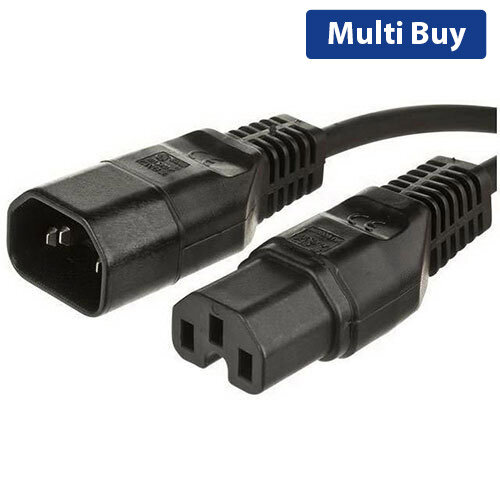 Microconnect Power Cable - Black, 1m, C14 to C15 Coupler