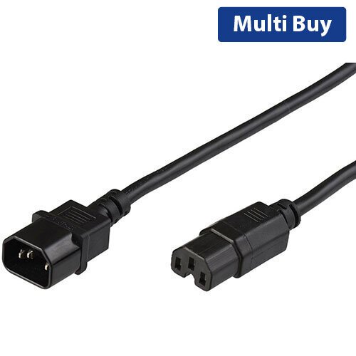 Microconnect Power Cable - Black, 2m, C14 to C15 Coupler