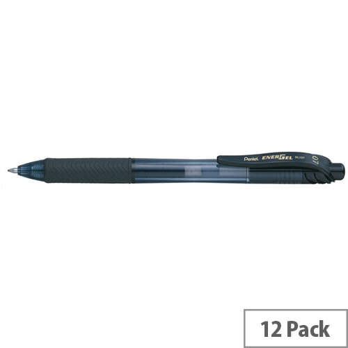Pentel EnerGel X Retractable Black Liquid Gel Rollerball Pen Pack of 12 Pentel EnerGel X Retractable Black Liquid Gel Rollerball Pen Pack of 12