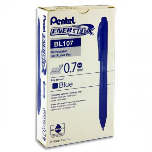 Pentel EnerGel X Blue Liquid Gel Rollerball Pen Pack of 12