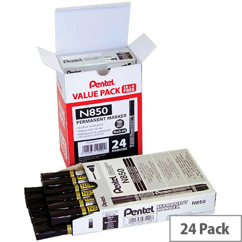 Pentel N850 Permanent Marker Bullet Tip Black Pack of 24 N850/24-A Pentel N850 Permanent Marker Bullet Tip Black Pack of 24 N850/24-A