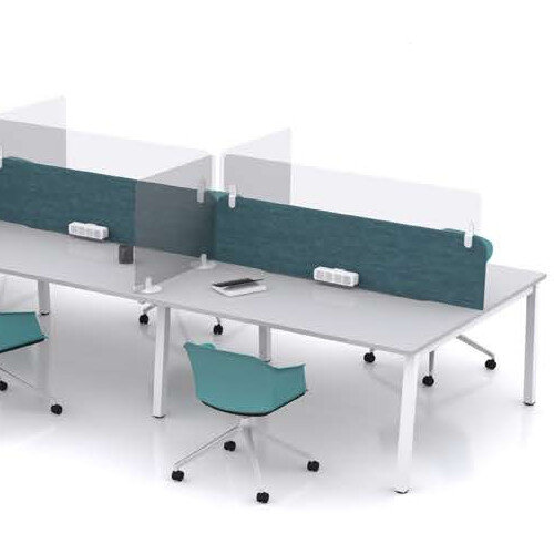 Screen Four - Plug On Rectangular Protective Perspex Desk Screen with Radius Corners W575xH200xD25-30mm Screen Four - Plug On Rectangular Protective Perspex Desk Screen with Radius Corners W575xH200xD25-30mm