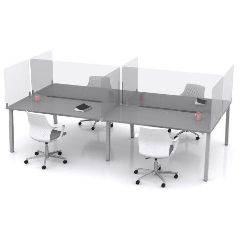 Screen Five - Clamp-On Rectangular Protective Perspex Screen with Radius Corners W800xH600xD25-30mm Screen Five - Clamp-On Rectangular Protective Perspex Screen with Radius Corners W800xH600xD25-30mm