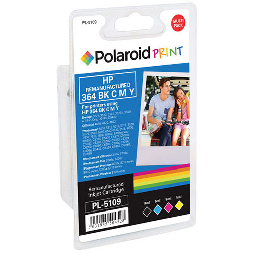 Polaroid HP 364 Remanufacture Inkjet Cartridge Black/Cyan/Magenta/Yellow Pack of 4 N9J73AE-COMP PL Polaroid HP 364 Remanufacture Inkjet Cartridge Black/Cyan/Magenta/Yellow Pack of 4 N9J73AE-COMP PL