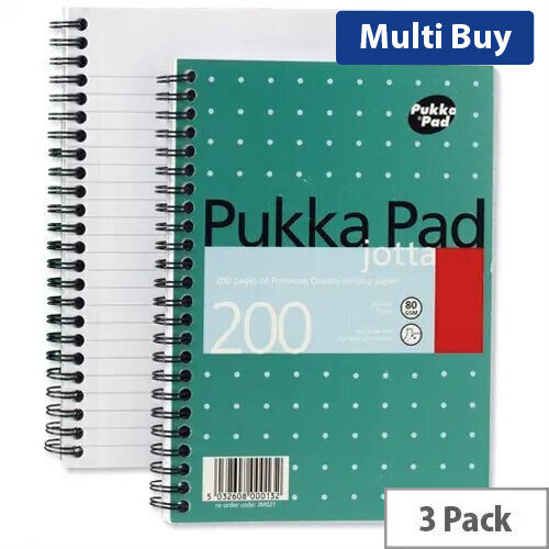 Pukka Pad Jotta A5 Ruled Notebook (200 Pages) - Pack of 3 - Premium Quality for Everyday Use