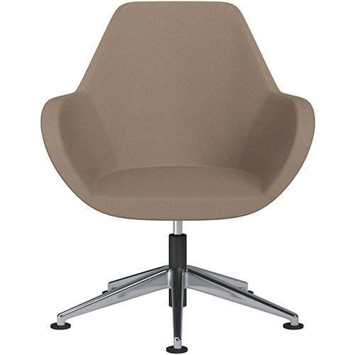 Fan Swivel Armchair with Economic Mechanism 5 Star Base Beige Evo Fabric Seat &Polished Aluminium Base with Universal Teflon Glides - Perfect Seating Solution for Breakout, Reception Areas &Boardroom Fan Swivel Armchair with Economic Mechanism 5 Star Base Beige Evo Fabric Seat &Polished Aluminium Base with Universal Teflon Glides - Perfect Seating Solution for Breakout, Reception Areas &Boardroom