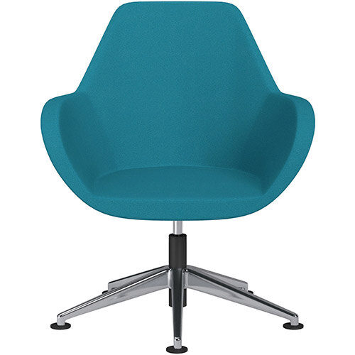 Fan Swivel Armchair with Economic Mechanism 5 Star Base Aquamarine Evo Fabric Seat &Polished Aluminium Base with Universal Teflon Glides - Perfect Seating Solution for Breakout, Reception Areas &Boardroom Fan Swivel Armchair with Economic Mechanism 5 Star Base Aquamarine Evo Fabric Seat &Polished Aluminium Base with Universal Teflon Glides - Perfect Seating Solution for Breakout, Reception Areas &Boardroom