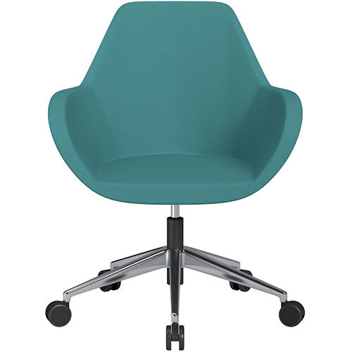Fan Swivel Armchair with Economic Mechanism 5 Star Base Aqua Green Evo Fabric Seat &Polished Aluminium Base with Castors for Soft Floors - Perfect Seating Solution for Breakout, Reception Areas &Boardroom Fan Swivel Armchair with Economic Mechanism 5 Star Base Aqua Green Evo Fabric Seat &Polished Aluminium Base with Castors for Soft Floors - Perfect Seating Solution for Breakout, Reception Areas &Boardroom