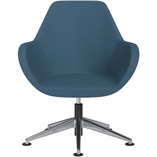 Fan Swivel Armchair with Economic Mechanism 5 Star Base Aqua Blue Valencia Leather Look Seat &Polished Aluminium Base with Universal Teflon Glides - Perfect Seating Solution for Breakout, Reception Areas &Boardroom Fan Swivel Armchair with Economic Mechanism 5 Star Base Aqua Blue Valencia Leather Look Seat &Polished Aluminium Base with Universal Teflon Glides - Perfect Seating Solution for Breakout, Reception Areas &Boardroom