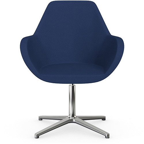 Fan Swivel Armchair with 4 Star Base Navy Evo Fabric Seat &Polished Aluminium Base - Perfect Seating Solution for Breakout, Reception Areas &Boardroom Fan Swivel Armchair with 4 Star Base Navy Evo Fabric Seat &Polished Aluminium Base - Perfect Seating Solution for Breakout, Reception Areas &Boardroom